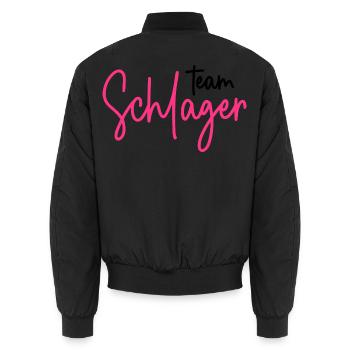 Team Schlager - Schlagerparty - Schlagermusik - Unisex Bomberjacke - Schwarz - Hinten - AI Model Male 185 light (185cm)
