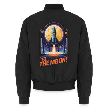 Zum Mond - Unisex Bomberjacke - Schwarz - Hinten - AI Model Male 185 light (185cm)