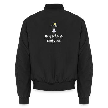 Nen Scheiss muss ich - Unisex Bomberjacke - Schwarz - Hinten - AI Model Male 185 light (185cm)