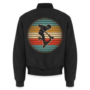 Tretroller Tricks Vintage Jungen Stunt Scooter - Unisex Bomberjacke - Schwarz - Hinten - AI Model Male 185 light (185cm)
