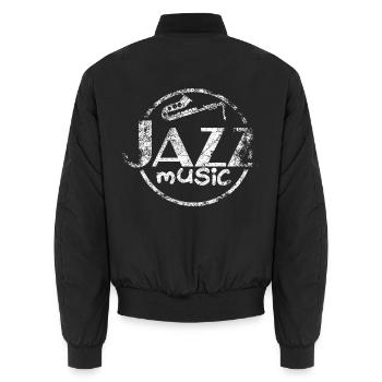 Jazz Music Saxofon Saxophon Spieler Band Afro - Unisex Bomberjacke - Schwarz - Hinten - AI Model Male 185 light (185cm)