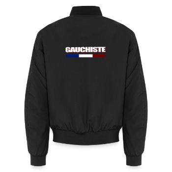 Gauchiste - Bomber unisexe - noir - Dos - AI Model Male 185 light (185cm)
