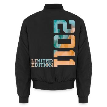 15TH BIRTHDAY LIMITED EDITION 2011 - Unisex Bomber Jacket - black - Back - AI Model Male 185 light (185cm)