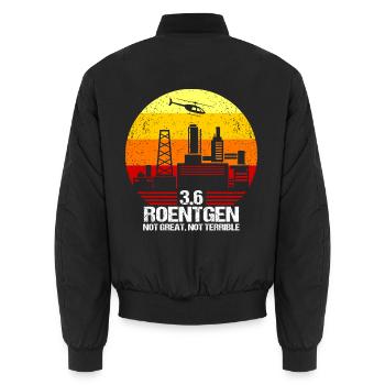 Roentgen Not Great Not Terrible Röntgen 3.6 1986 - Unisex Bomberjacke - Schwarz - Hinten - AI Model Male 185 light (185cm)