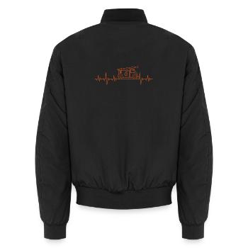 feuerwehr - Unisex Bomberjacke - Schwarz - Hinten - AI Model Male 185 light (185cm)