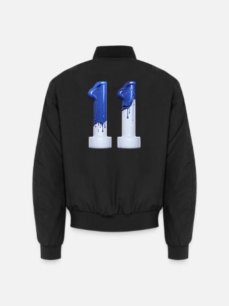 NR. 11 NUMMER 11 BLAU WEIß 11. GEBURTSTAG - Unisex Bomberjacke - Schwarz