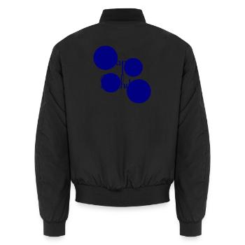 GEBURTSTAG. ALLES GUTE ZUM GEBURTSTAG. ALLES GUTE ZUM GEBURTSTAG. - Unisex Bomberjacke - Schwarz - Hinten - AI Model Male 185 light (185cm)