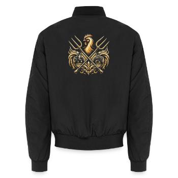 Farmer Logo - Unisex Bomber Jacket - black - Back - AI Model Male 185 light (185cm)