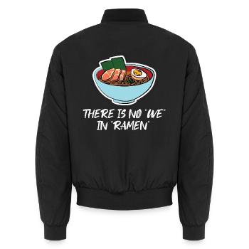 Dampfender Ramen Suppenschüssel - Unisex Bomberjacke - Schwarz - Hinten - AI Model Male 185 light (185cm)