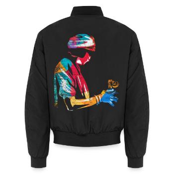 Erfahrener Anästhesist Klinikalltag - Unisex Bomberjacke - Schwarz - Hinten - AI Model Male 185 light (185cm)