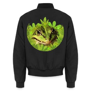 Frosch König Prinz Laubfrosch - Unisex Bomberjacke - Schwarz - Hinten - AI Model Male 185 light (185cm)