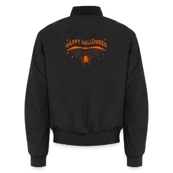 Halloween Happy Fledermäuse Halloween - Unisex Bomberjacke - Schwarz - Hinten - AI Model Male 185 light (185cm)