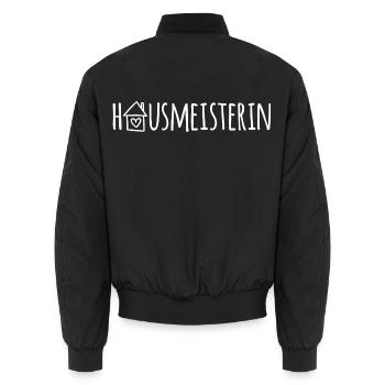 Hausmeisterin - Unisex Bomberjacke - Schwarz - Hinten - AI Model Male 185 light (185cm)