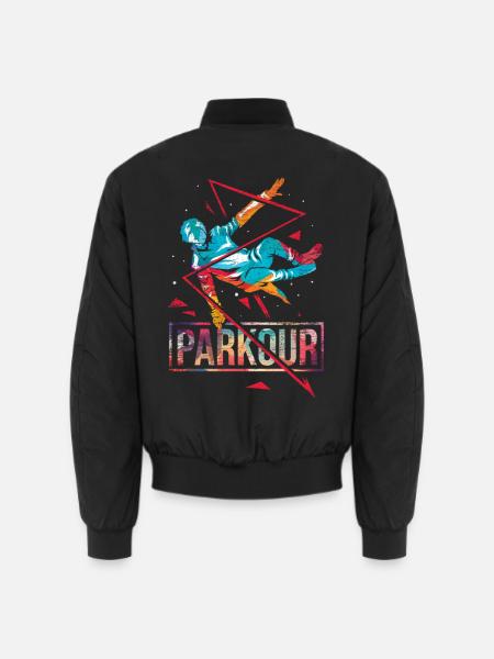 Waghalsiger Parkour Stadtläufer - Unisex Bomberjacke - Schwarz