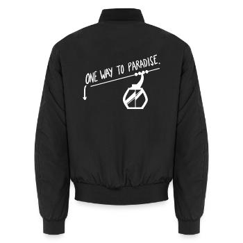 Gipfelstürmender Snowboarder Skilift - Unisex Bomberjacke - Schwarz - Hinten - AI Model Male 185 light (185cm)