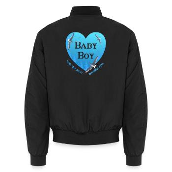 baby boy - Unisex Bomberjacke - Schwarz - Hinten - AI Model Male 185 light (185cm)