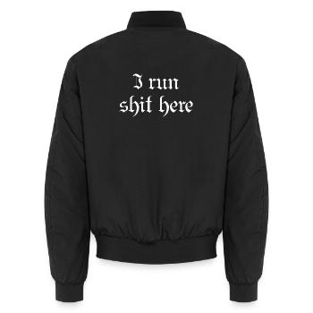 Streetwear - Unisex Bomberjacke - Schwarz - Hinten - AI Model Male 185 light (185cm)