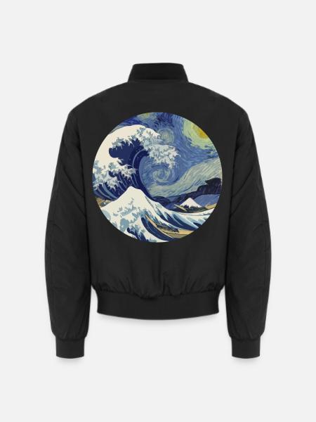 Tsunami der Sternennacht - Unisex Bomberjacke - Schwarz