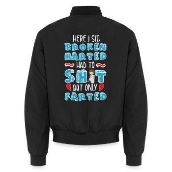 Furzender Liebeskummer Toilettengang - Unisex Bomberjacke - Schwarz - Hinten - AI Model Male 185 light (185cm)
