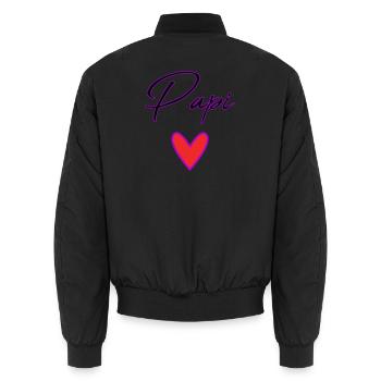 PAPY. PAPA. FÊTE DES PÈRES. BONNE FÊTE PAPA - Bomber unisexe - noir - Dos - AI Model Male 185 light (185cm)