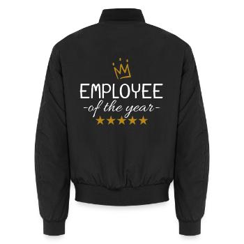 Mitarbeiter des Jahres Geschenkidee - Unisex Bomberjacke - Schwarz - Hinten - AI Model Male 185 light (185cm)
