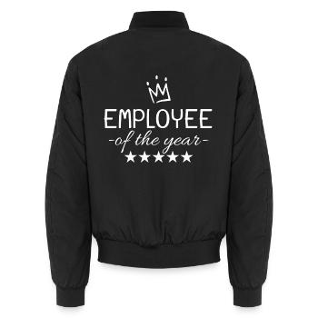 Mitarbeiter des Jahres - Unisex Bomberjacke - Schwarz - Hinten - AI Model Male 185 light (185cm)