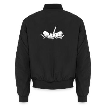 French fries currywurst - Unisex Bomber Jacket - black - Back - AI Model Male 185 light (185cm)