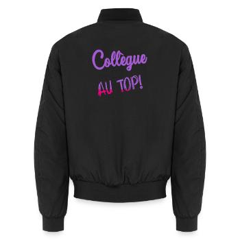 KOLLEGE - Unisex Bomberjacke - Schwarz - Hinten - AI Model Male 185 light (185cm)
