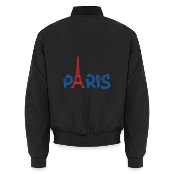 PARIS - Unisex Bomberjacke - Schwarz - Hinten - AI Model Male 185 light (185cm)