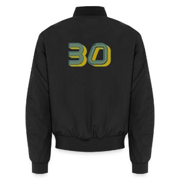 30 - Unisex Bomber Jacket - black - Back - AI Model Male 185 light (185cm)