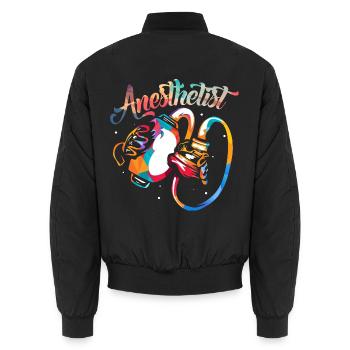Souveräner Narkosearzt Operationssaal - Unisex Bomberjacke - Schwarz - Hinten - AI Model Male 185 light (185cm)