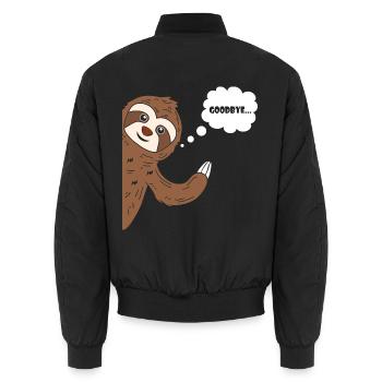 Goodbye Sloth Faultier Winken Tschau Tschüss - Unisex Bomberjacke - Schwarz - Hinten - AI Model Male 185 light (185cm)