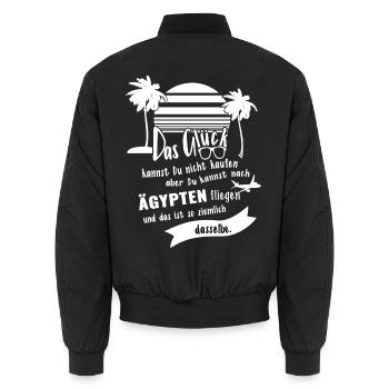 Glück Ägypten Urlaub Ferien Reise Geschenkidee - Unisex Bomberjacke - Schwarz - Hinten - AI Model Male 185 light (185cm)