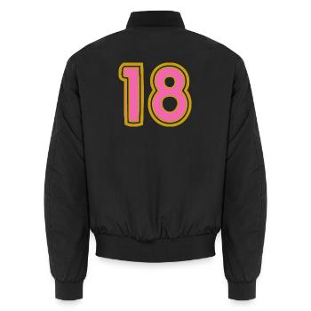 18. 18 JAHRE ALT. 18-JÄHRIGES JUBILÄUM - Unisex Bomberjacke - Schwarz - Hinten - AI Model Male 185 light (185cm)