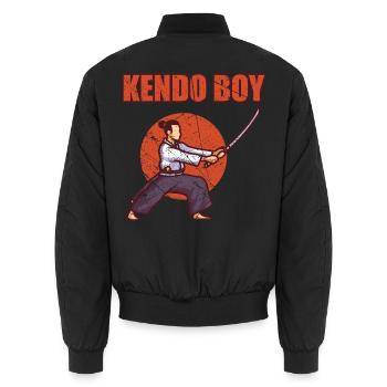 Kendo Boy - Unisex Bomberjacke - Schwarz - Hinten - AI Model Male 185 light (185cm)