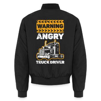 Warnung wütender LKW-Fahrer Anhänger LKW-Fahrer - Unisex Bomberjacke - Schwarz - Hinten - AI Model Male 185 light (185cm)