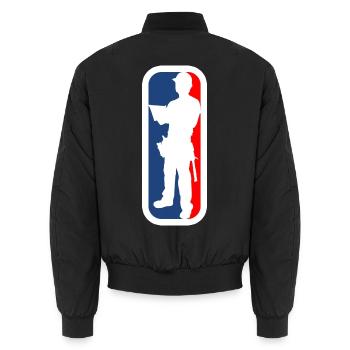 Bauarbeiter Logo - Unisex Bomberjacke - Schwarz - Hinten - AI Model Male 185 light (185cm)