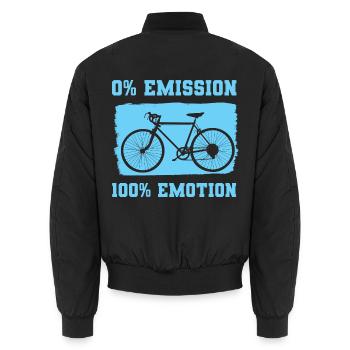 Umweltschutz Fahrrad Klimawandel Spruch MTB - Unisex Bomberjacke - Schwarz - Hinten - AI Model Male 185 light (185cm)