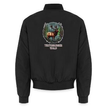 Teutoburger Wald - Unisex Bomberjacke - Schwarz - Hinten - AI Model Male 185 light (185cm)