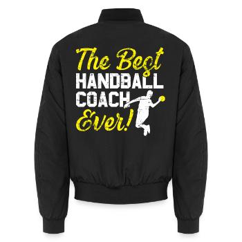 Bester Handball Trainer - Unisex Bomberjacke - Schwarz - Hinten - AI Model Male 185 light (185cm)