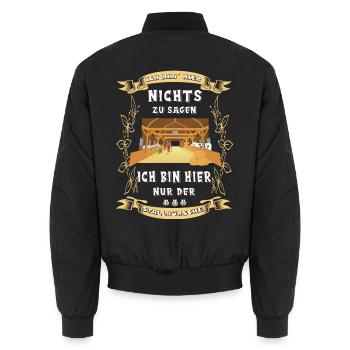 Stallbursche Reiten Pferd Stall witziger Spruch - Unisex Bomberjacke - Schwarz - Hinten - AI Model Male 185 light (185cm)