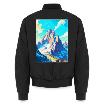 Dachstein Österreich Vintage Reiseplakat Souvenir - Unisex Bomberjacke - Schwarz - Hinten - AI Model Male 185 light (185cm)
