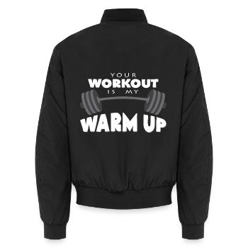 dumbbell - Unisex Bomber Jacket - black - Back - AI Model Male 185 light (185cm)