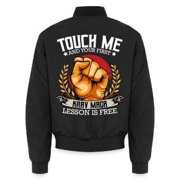 Krav Maga - Bomber unisexe - noir - Dos - AI Model Male 185 light (185cm)