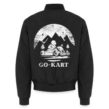 Kühner Gokartfahrer Asphaltrennen - Unisex Bomberjacke - Schwarz - Hinten - AI Model Male 185 light (185cm)