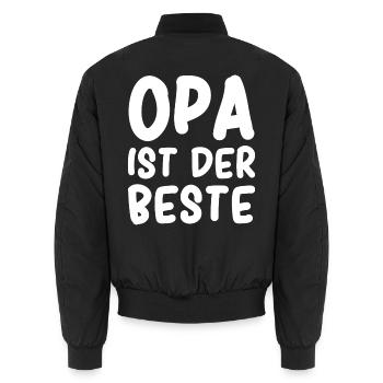 Opa ist der Beste - Unisex Bomberjacke - Schwarz - Hinten - AI Model Male 185 light (185cm)