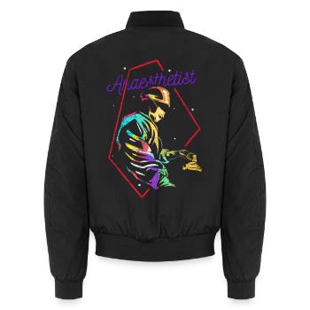 Gelassener Anästhesist Schmerztherapie - Unisex Bomberjacke - Schwarz - Hinten - AI Model Male 185 light (185cm)