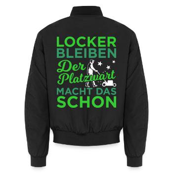 Locker Bleiben Platzwart Fußballfeld Platzverwaltu - Unisex Bomberjacke - Schwarz - Hinten - AI Model Male 185 light (185cm)