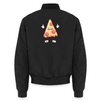 Fuck You Pizza - Unisex Bomberjacke - Schwarz - Hinten - AI Model Male 185 light (185cm)