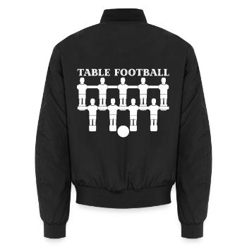 Turbulenter Tischfußball Kneipenduell - Unisex Bomberjacke - Schwarz - Hinten - AI Model Male 185 light (185cm)